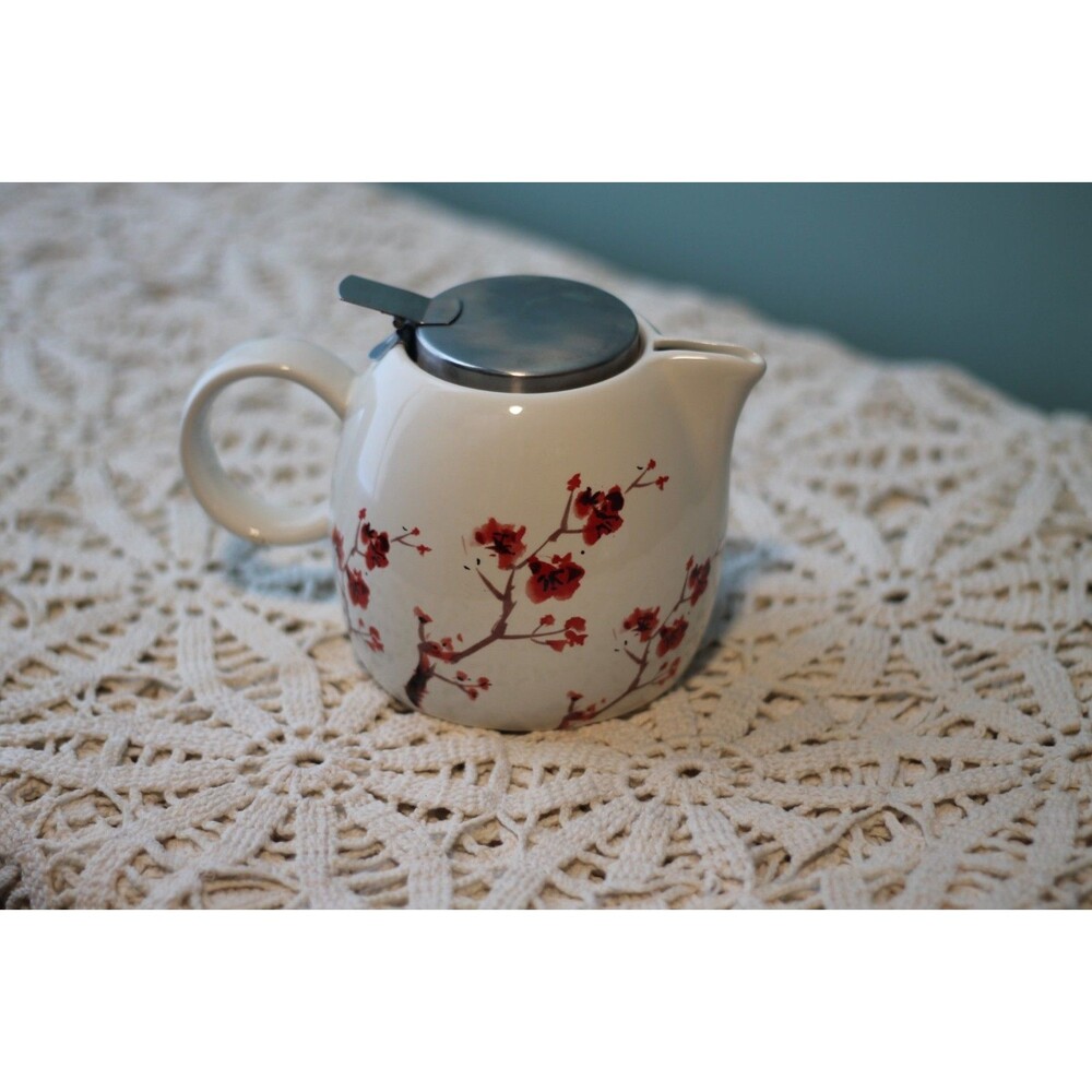 Tea Forté Pugg Ceramic Teapot Cherry Blossom